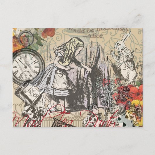 Alice im Wunderland Vorhang Classic Art Postkarte (Vorderseite)