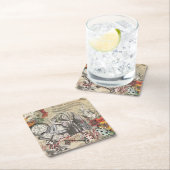 Alice im Wunderland Vorhang Classic Art Rechteckiger Pappuntersetzer (Vor Ort)