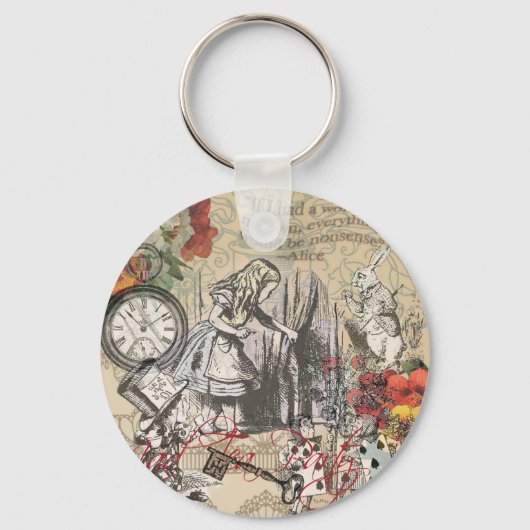 Alice im Wunderland Vorhang Classic Art Schlüsselanhänger (Vorderseite)