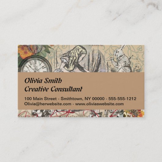 Alice im Wunderland Vorhang Classic Art Visitenkarte (Vorderseite)