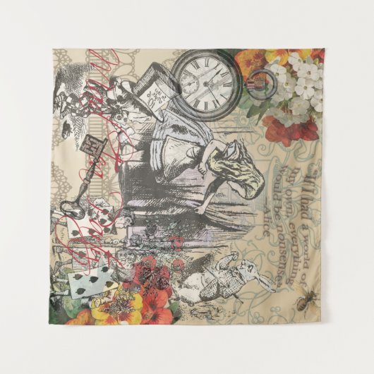 Alice im Wunderland Vorhang Classic Art Wandteppich (Vorderseite (Horizontal))