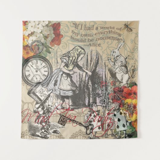 Alice im Wunderland Vorhang Classic Art Wandteppich (Vorderseite)