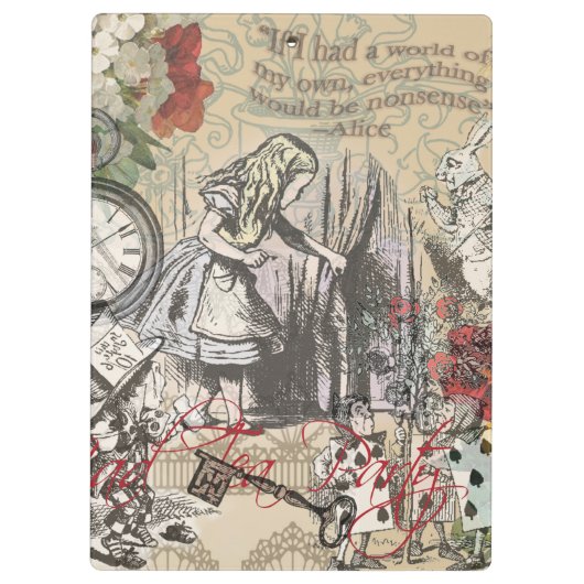 Alice im Wunderland Vorhang Unsinn Klemmbrett (Rückseite)