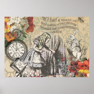 Alice im Wunderland Vorhang Unsinn Poster