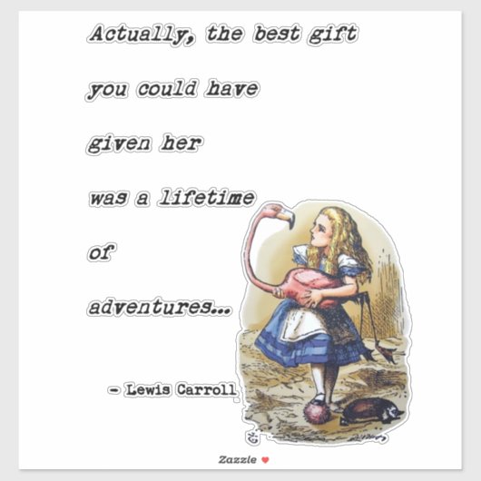 Alice im Wunderland W/Flamingo Adventure Quote Aufkleber (Blatt)