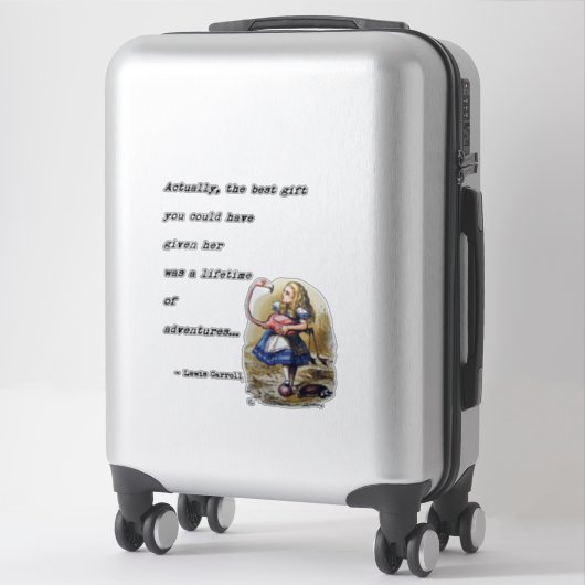 Alice im Wunderland W/Flamingo Adventure Quote Aufkleber (Koffer)
