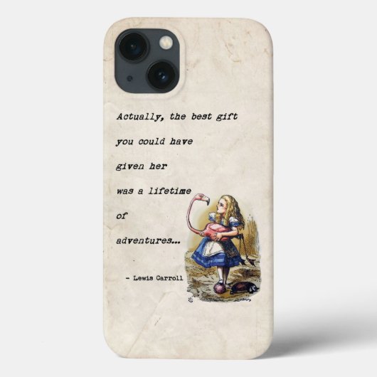 Alice im Wunderland W/Flamingo Adventure Quote Case-Mate iPhone Hülle (Rückseite)