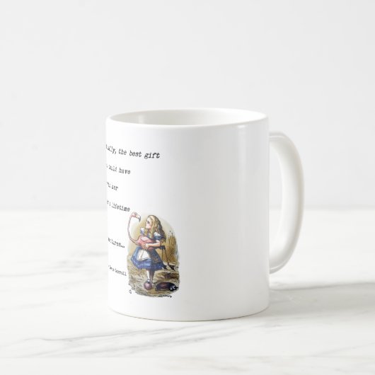 Alice im Wunderland W/Flamingo Adventure Quote Kaffeetasse (VorderseiteRechts)