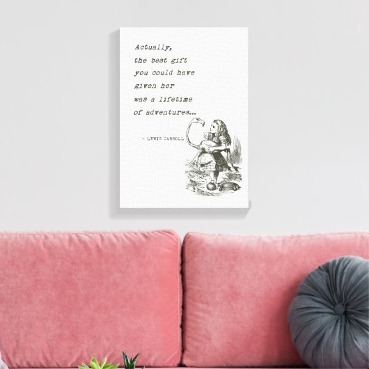 Alice im Wunderland W/Flamingo Adventure Quote Leinwanddruck (Insitu (Wohnzimmer))