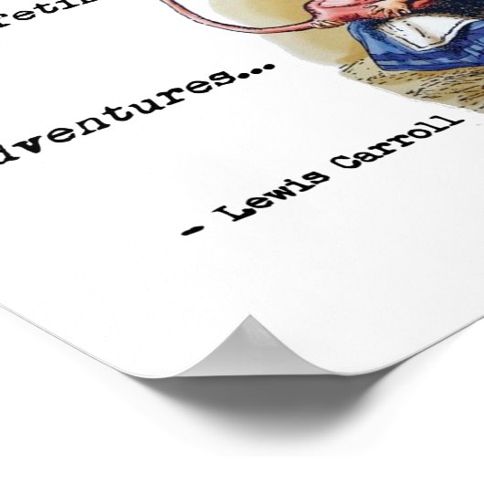 Alice im Wunderland W/Flamingo Adventure Quote Poster (Ecke)