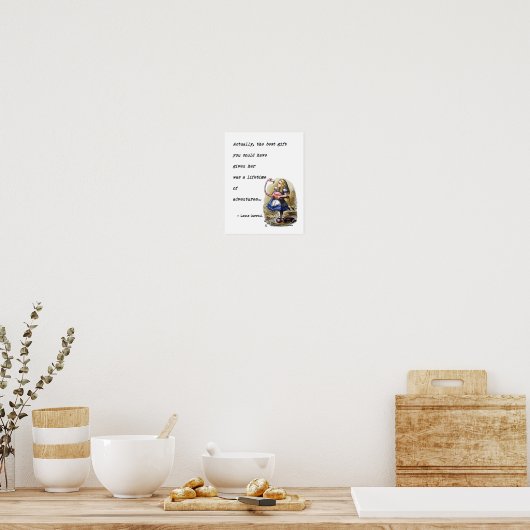 Alice im Wunderland W/Flamingo Adventure Quote Poster (Küche)