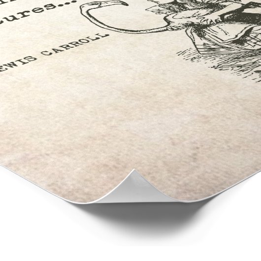 Alice im Wunderland W/Flamingo Adventure Quote Poster (Ecke)