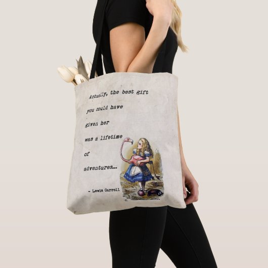 Alice im Wunderland W/Flamingo Adventure Quote Tasche (Von Nahem)