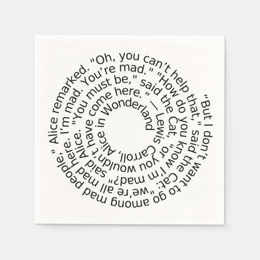 Alice im Wunderland wahnsinnig Anführungswinken Serviette (Vorderseite)
