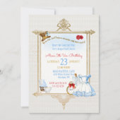 Alice im Wunderland Wasserfarbe Einladung (Vorderseite)