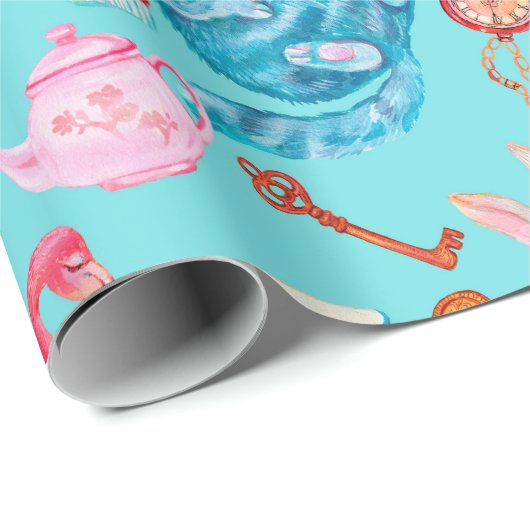 Alice im Wunderland Wasserfarbe Geschenkpapier (Rolleneckpunkt)