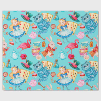 Alice im Wunderland Wasserfarbe Geschenkpapier