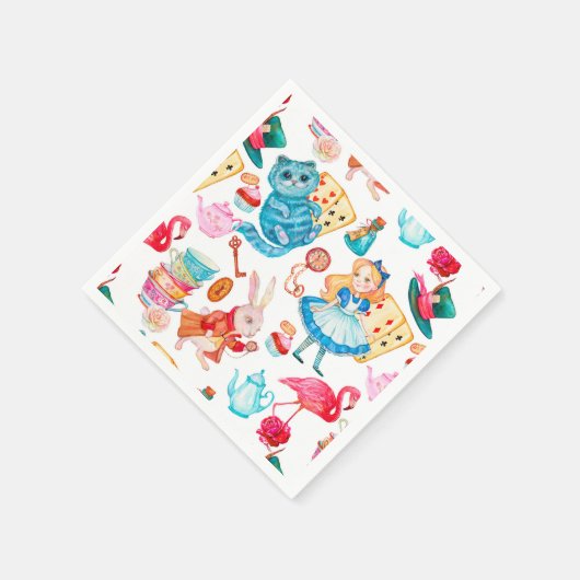 Alice im Wunderland Wasserfarbe Serviette (Ecke)
