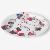 Alice im Wunderland Wasserfarbenes handgemaltes Ka Pappteller (Schrägansicht)