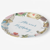 Alice im Wunderland Wasserfarbenes handgemaltes Ka Pappteller (Schrägansicht)