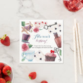 Alice im Wunderland Wasserfarbenes handgemaltes Ka Serviette (Beispiel)