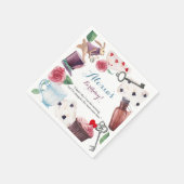 Alice im Wunderland Wasserfarbenes handgemaltes Ka Serviette (Ecke)