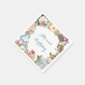 Alice im Wunderland Wasserfarbenes handgemaltes Ka Serviette (Ecke)