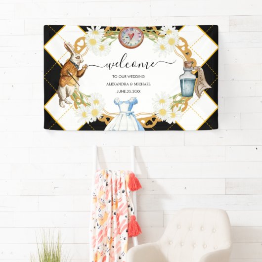 Alice im Wunderland Wedding Banner (Insitu)