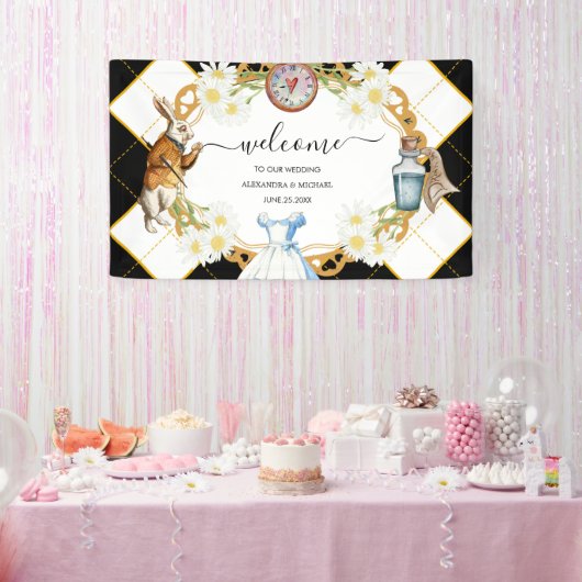 Alice im Wunderland Wedding Banner (Party)