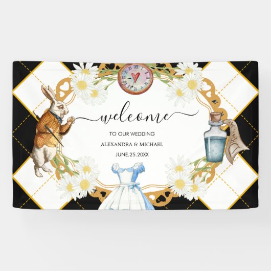 Alice im Wunderland Wedding Banner (Horizontal)