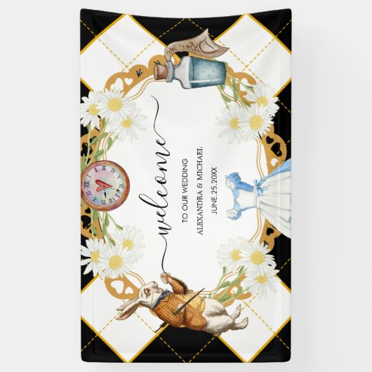 Alice im Wunderland Wedding Banner (Vertikal)