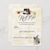 Alice im Wunderland Wedding RSVP (Vorne/Hinten)