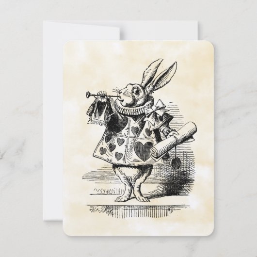 Alice im Wunderland Wedding RSVP Karte (Rückseite)