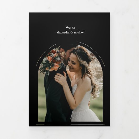Alice im Wunderland Wedding Tri-Fold Einladung (Cover)