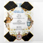 Alice im Wunderland Wedding Tri-Fold Einladung (Innen Erste Seite)