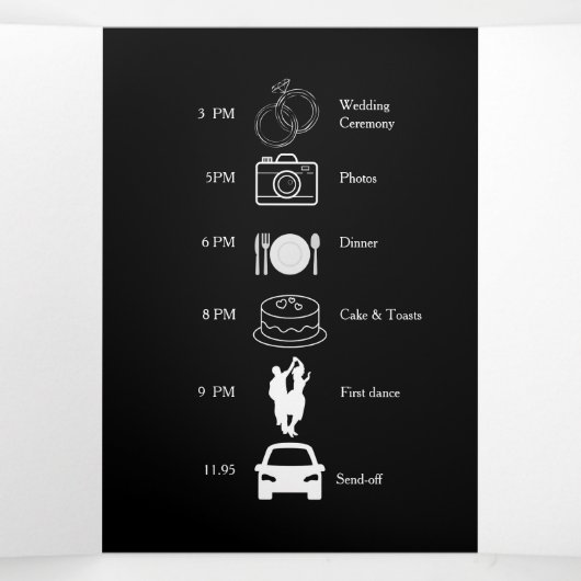 Alice im Wunderland Wedding Tri-Fold Einladung (Innenseite Mitte)