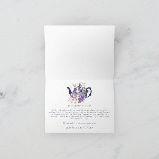 Alice im Wunderland Wedding Wonderland Vielen Dank Dankeskarte (Innenseite)