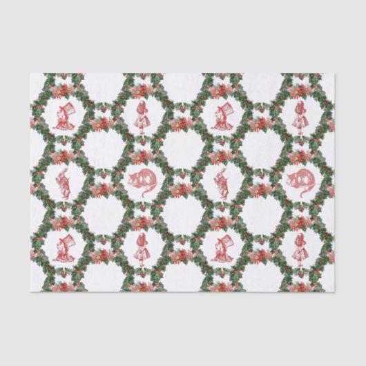 Alice im Wunderland-Weihnachtsseidenpapier Seidenpapier (Vorderseite)