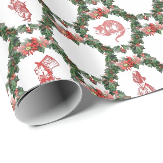 Alice im Wunderland-Weihnachtsverpackungs-Papier Geschenkpapier (Rolleneckpunkt)