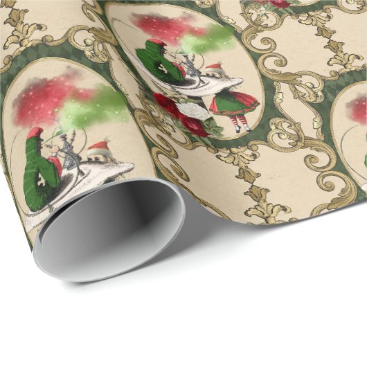 Alice im Wunderland Weihnachtswrapping Paper Geschenkpapier (Rolleneckpunkt)