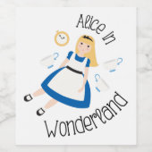 Alice im Wunderland Weinetikett (Einzelnes Label)