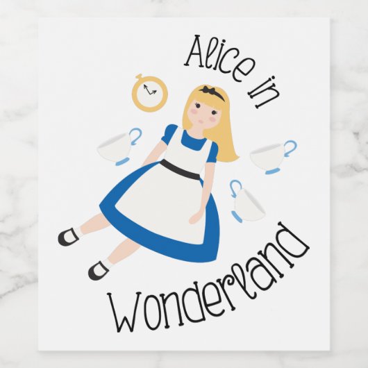 Alice im Wunderland Weinetikett (Einzelnes Label)