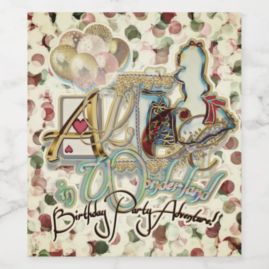 Alice im Wunderland Weinetikett (Einzelnes Label)