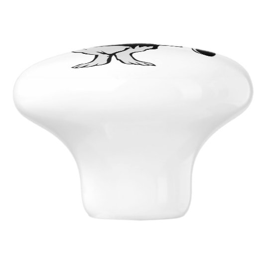 Alice im Wunderland-Weiß-Kaninchen Keramikknauf (Seitenansicht)