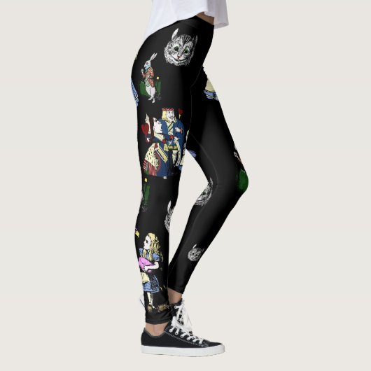 Alice im Wunderland-weiße Kaninchen-Cheshire-Katze Leggings (Rechts)