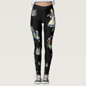 Alice im Wunderland-weiße Kaninchen-Cheshire-Katze Leggings (Vorderseite)