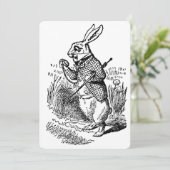 Alice im Wunderland Weiße Kaninchen Einladung (Stehend Vorderseite)