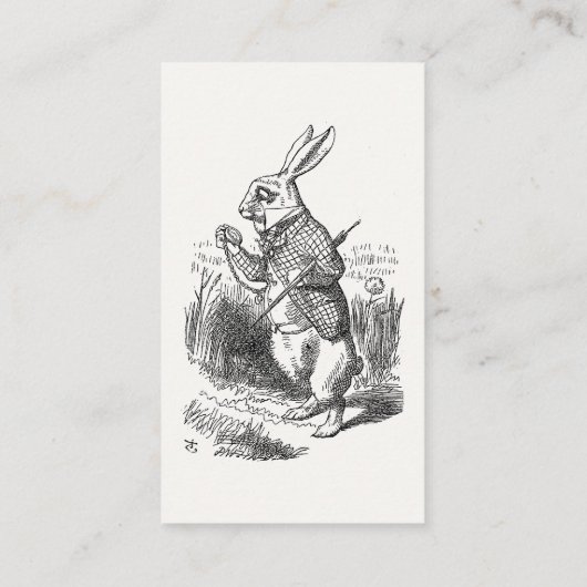 Alice im Wunderland, Weiße Kaninchen Karos seine U Visitenkarte (Rückseite)