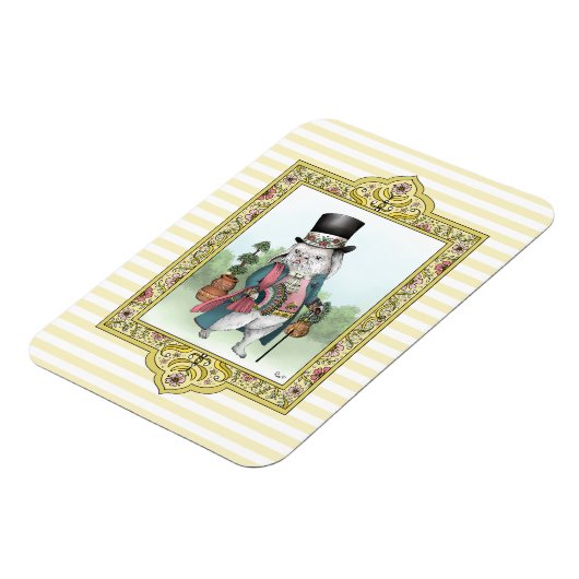 Alice im Wunderland Weiße Kaninchenkleidung Magnet (Linke Seite)