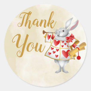 Alice im Wunderland Weißer Hase Herold Danke Runder Aufkleber